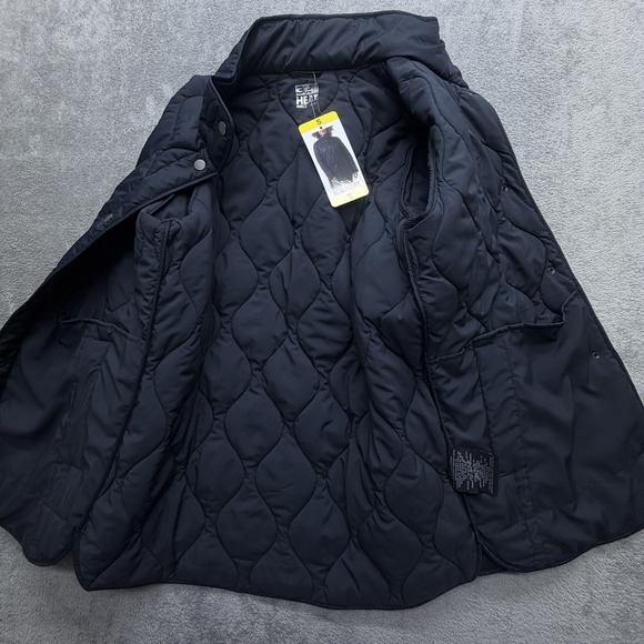 32 Degrees Heat Jacket Womens Small Black Quilted Snap Front Puffer Insulated - Picture 3 of 7